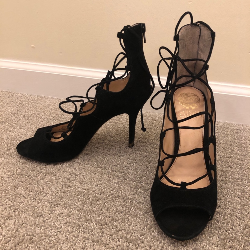 Vince Camuto strappy black heels